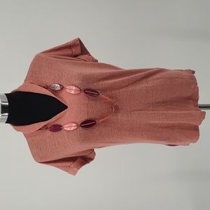 JONES & CO Linen Short Sleeve Top Women's Sz. Small‎